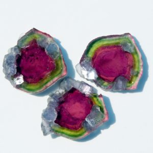 Watermelon Tourmaline Crystal Slices Trio 18.78ct