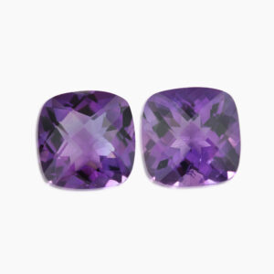 Amethyst Checker Top Cushion Pair 10.78ct